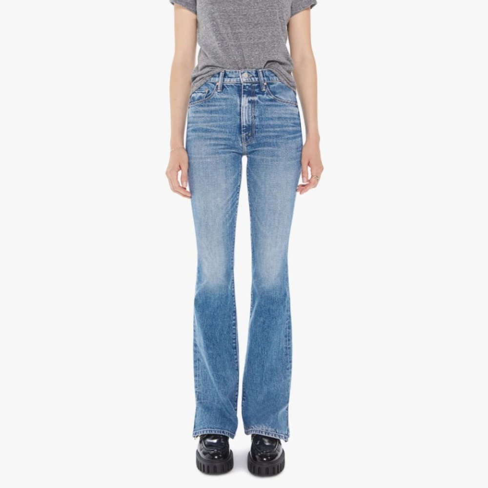 High Waisted Mother Weekender Jeans (Medium/Light Wash)